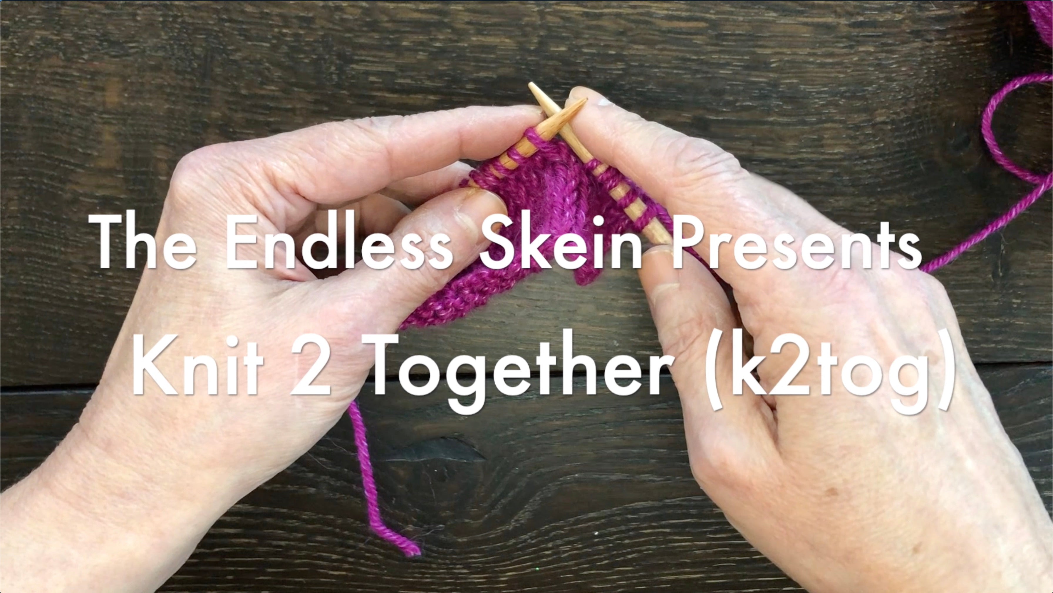 How to Work the Knit Two Together (K2tog) Decrease -- Video Tutorial ...