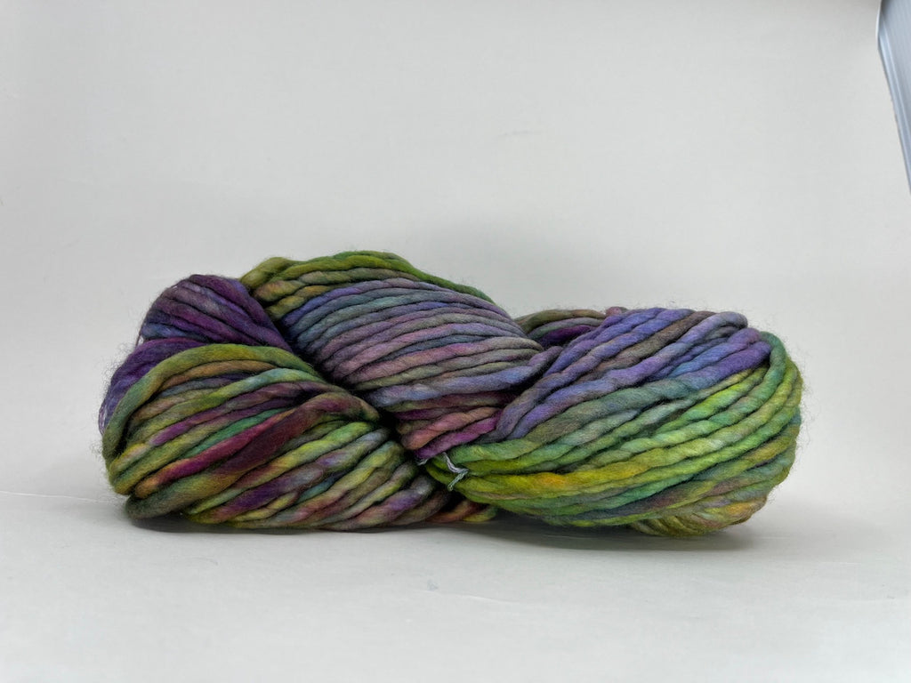 A skein of Malabrigo Rasta yarn in colorway Arco Iris