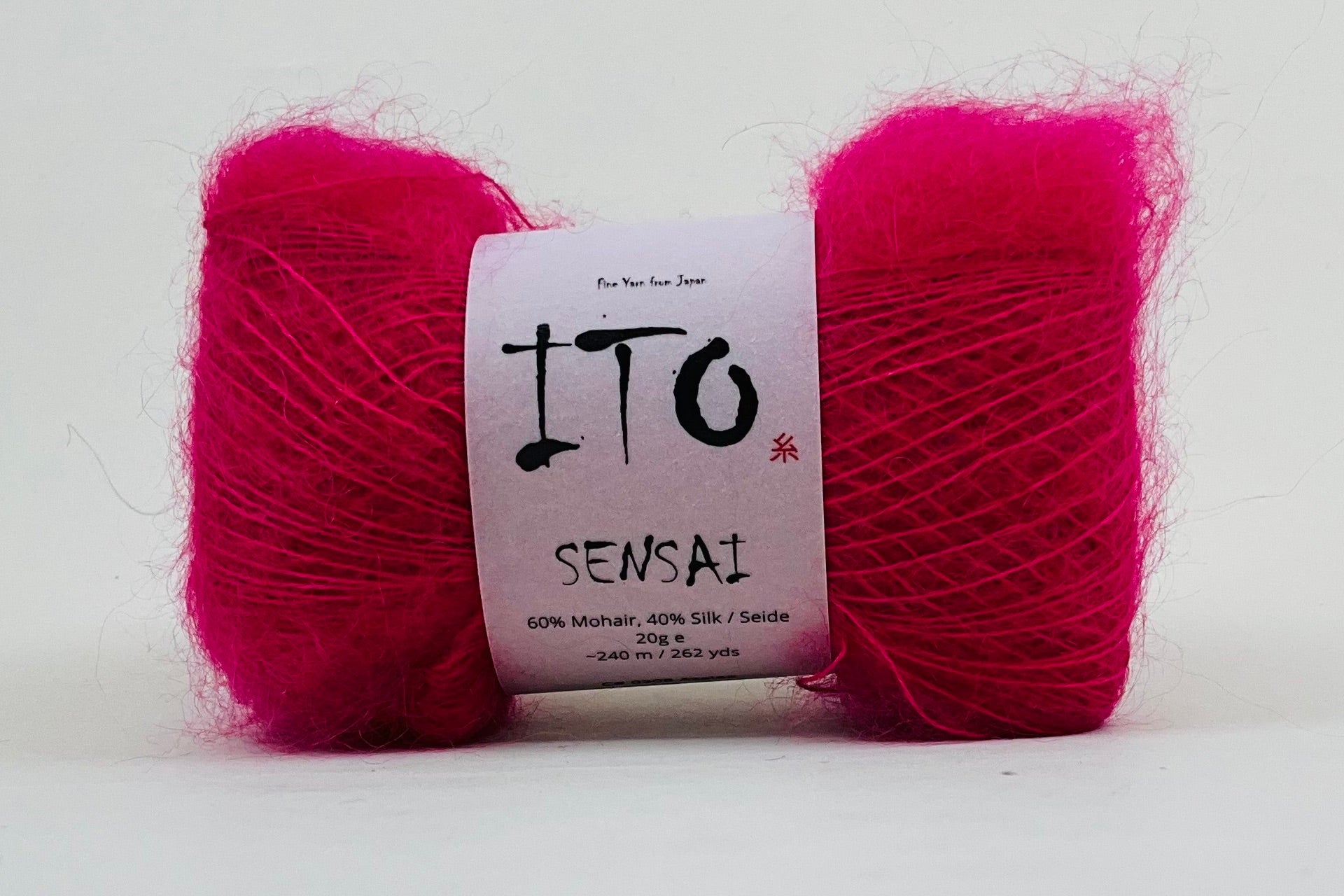 A skein of Ito Sensai yarn in color Azalea