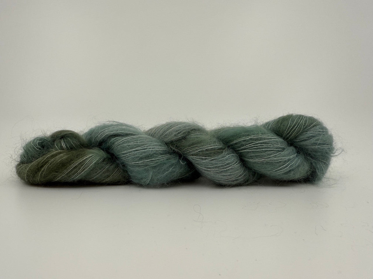 A skein of Malabrigo Mohair yarn