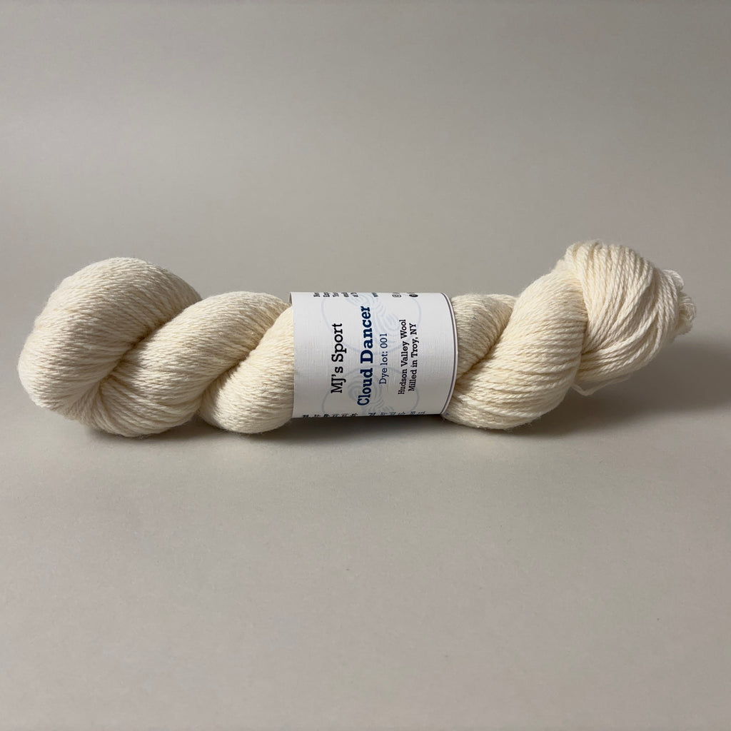 The Endless Skein MJ's Sport yarn in Cloud Dancer