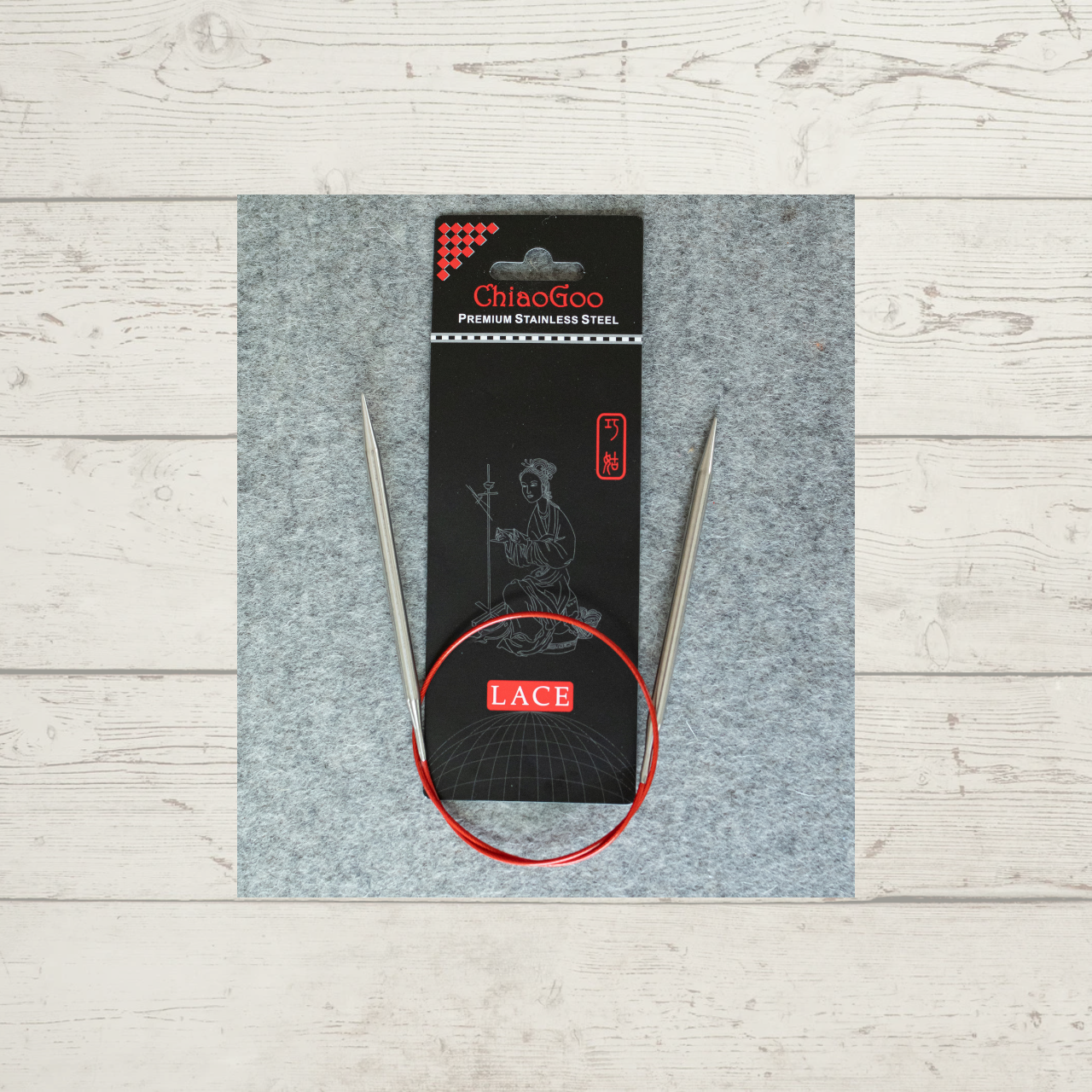 ChiaoGoo SS Red Lace 24" Circular Knitting Needle