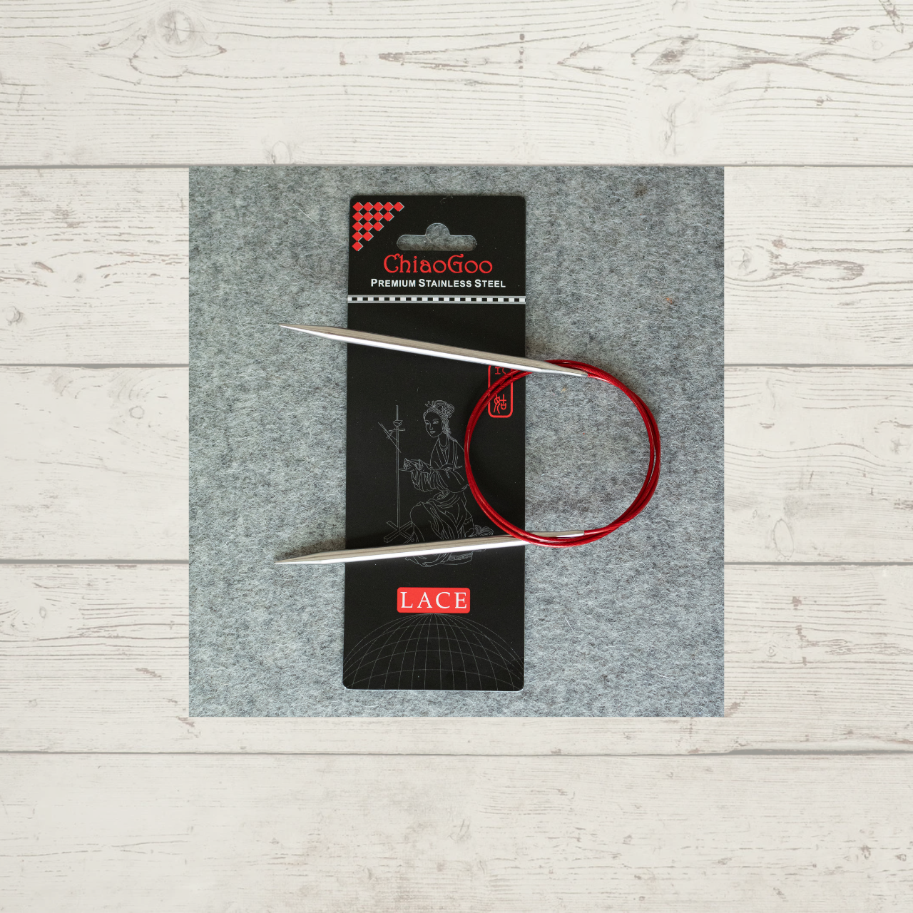 ChiaoGoo SS Red Lace 32" Circular Knitting Needle