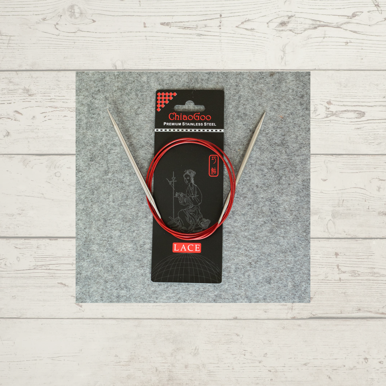 ChiaoGoo SS Red Lace 40" Circular Knitting Needle