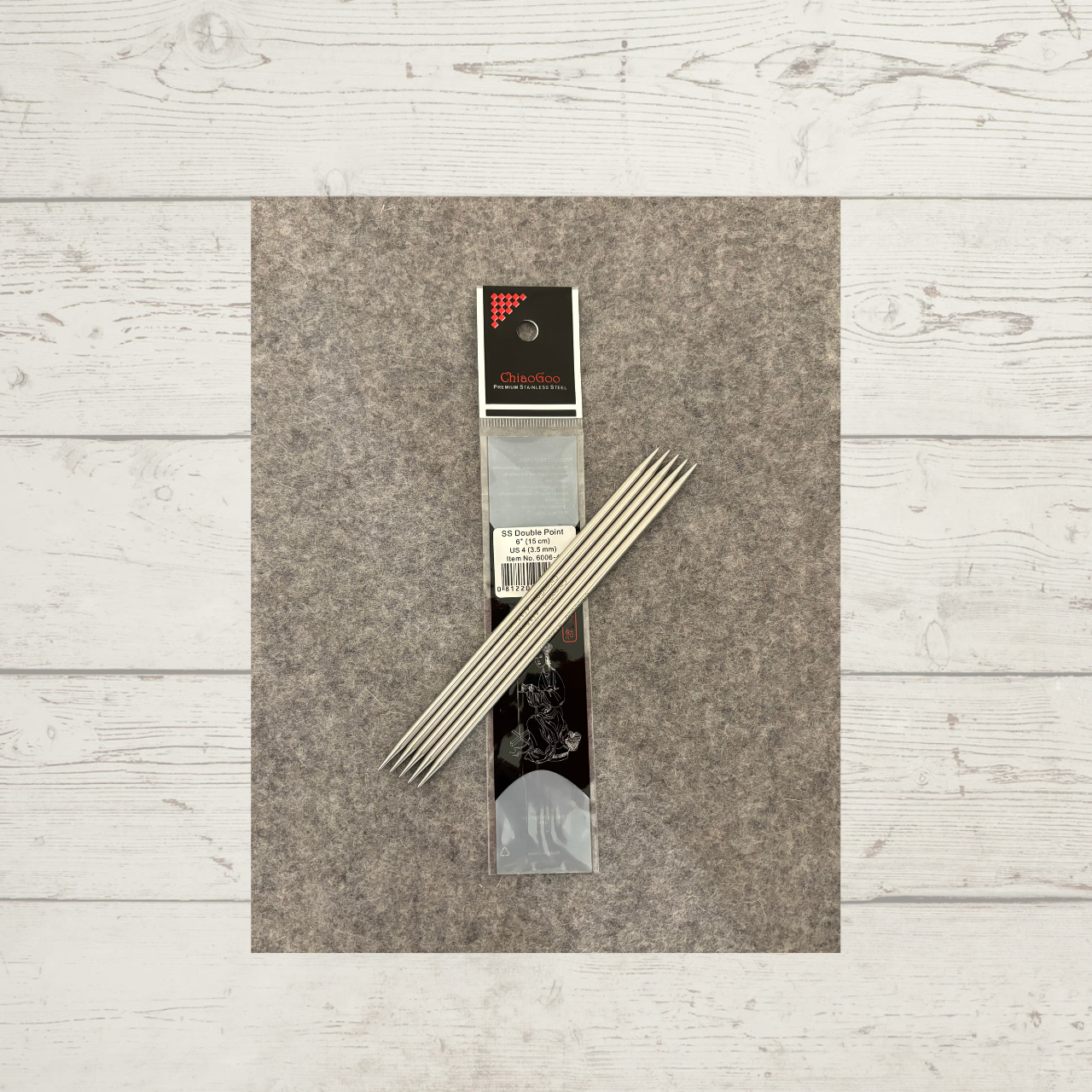 ChiaoGoo set of five 6-inch Stainless Double-Pointed Needles