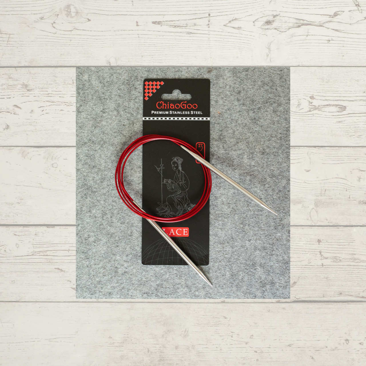 ChiaoGoo Red Lace Stainless Steel Circular Needles 60 inch 2 (2.75mm)