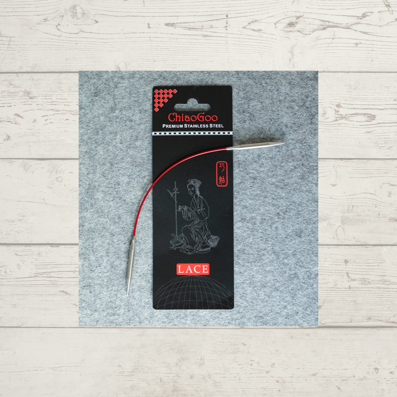 ChiaoGoo SS Red Lace 9" Circular Knitting Needle