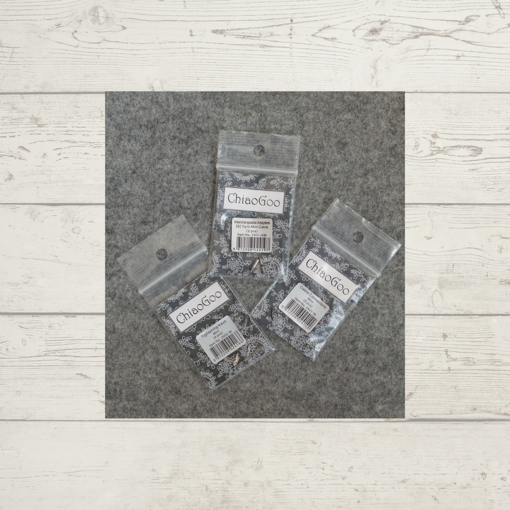 ChiaoGoo Interchangeables Accessories (End Stoppers, Cord Connectors, and Tightening Keys)