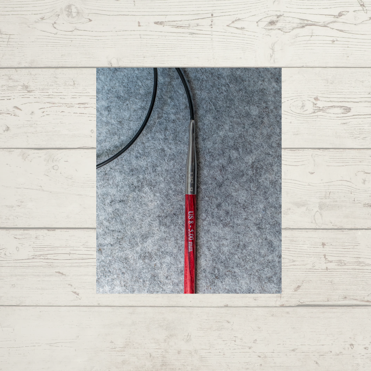 Knitters Pride Dreamz 24" Circular Knitting Needle -- closeup of join