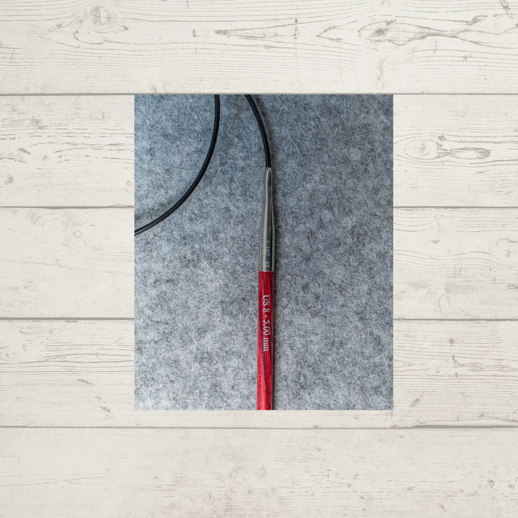 Knitters Pride Dreamz 32" Circular Knitting Needle -- closeup of join