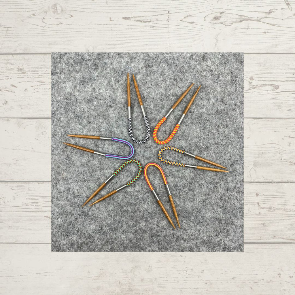 An assortment of patterned Flox Multi-tools, arranged in a star shape