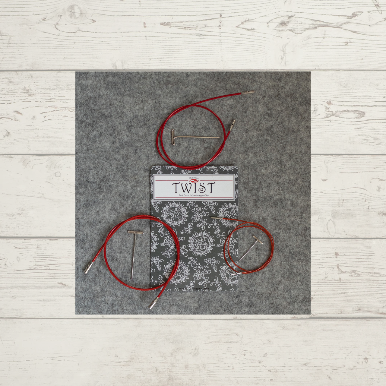 ChiaoGoo TWIST red interchangeable knitting needle cables