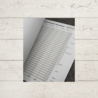 Cocoknits Worksheet Journal -- image shows one of the worksheets