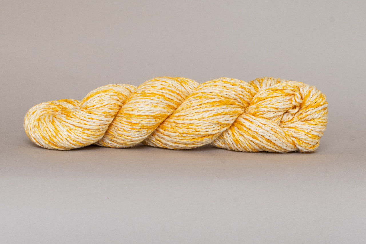 Skein of Blue Sky Fibers Printed Organic Cotton Worsted yarn