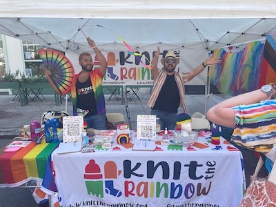 Knit the Rainbow booth with founder Austin Rivers